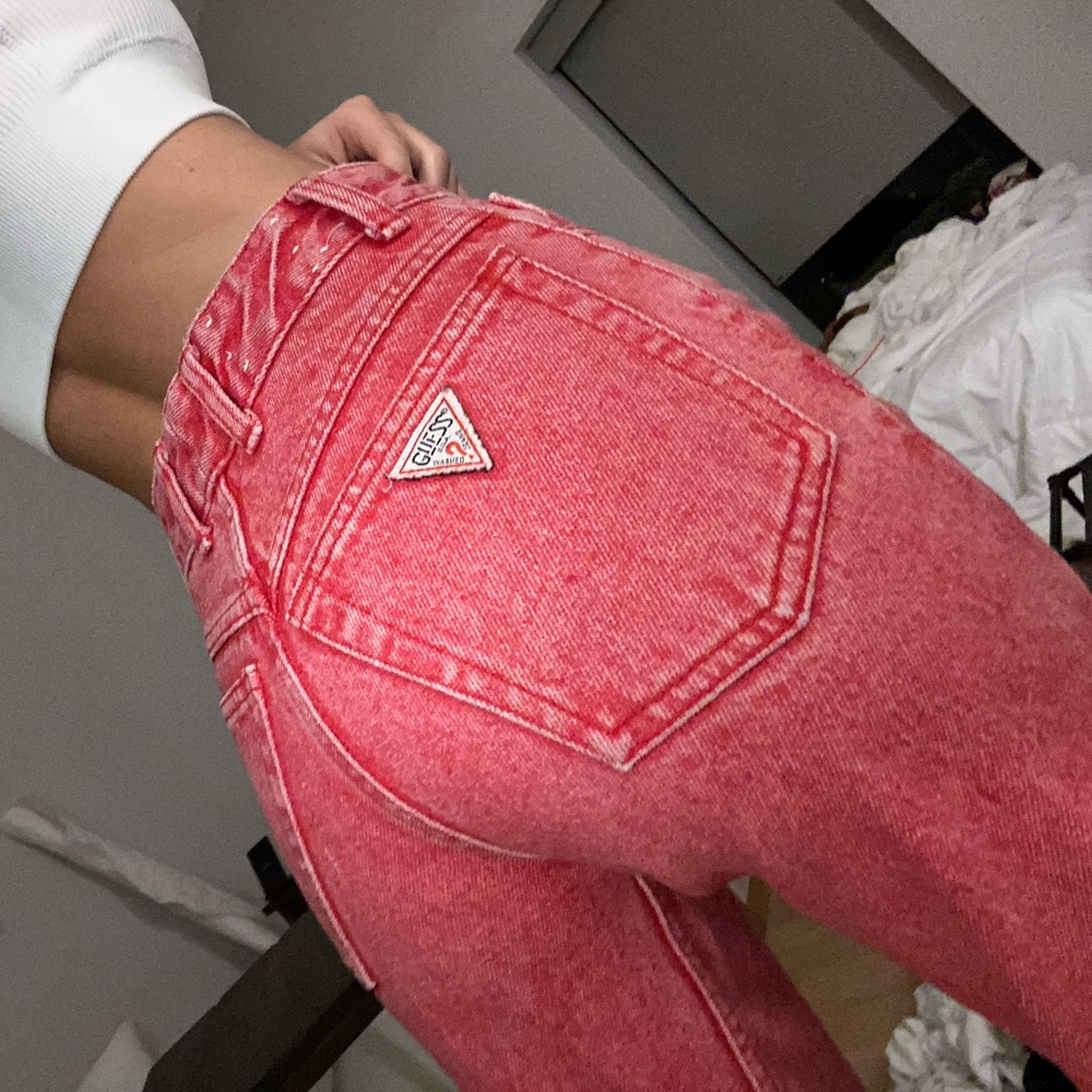 Red GUESS vintage jeans